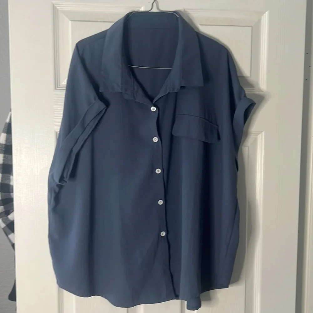 Blue Button Down - Picture 2 of 2